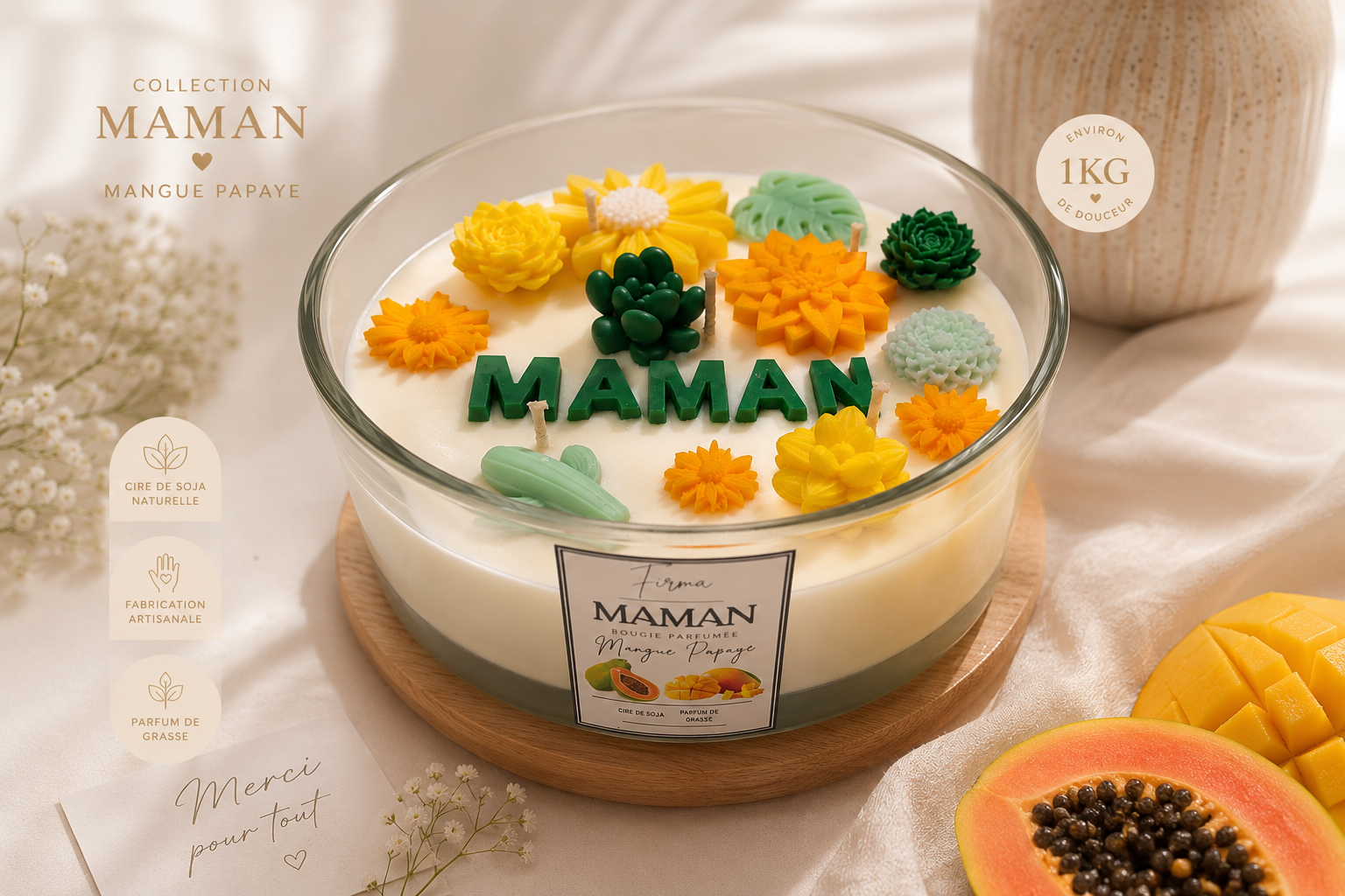 Bougie Maman Floral