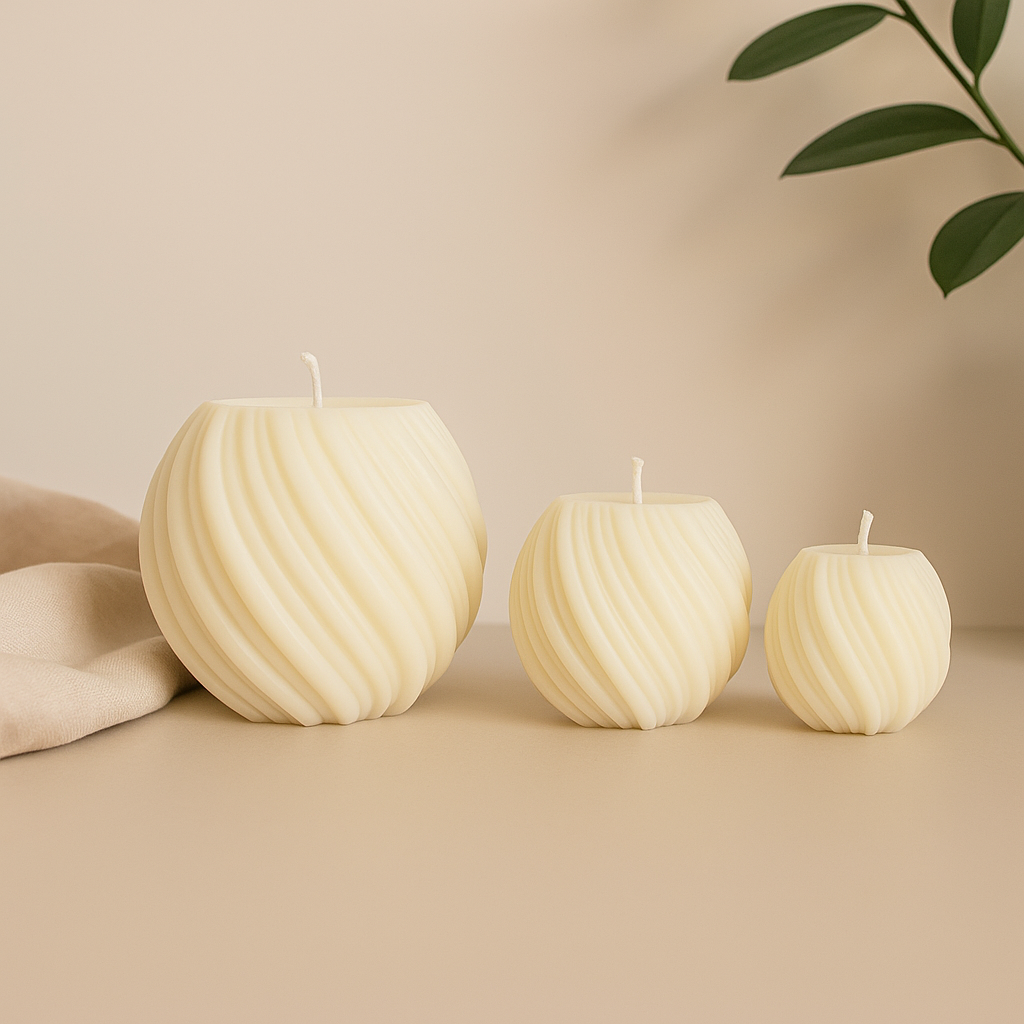 🌺 Lot de 3 bougies moulées – Senteur Monoï