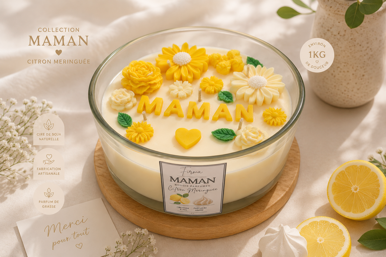 Bougie Maman Floral