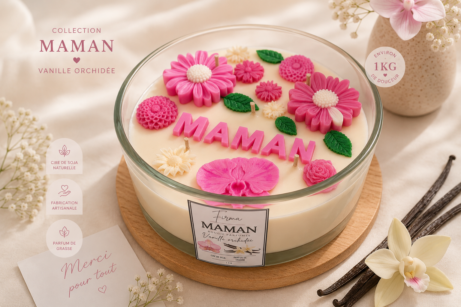 Bougie Maman Floral