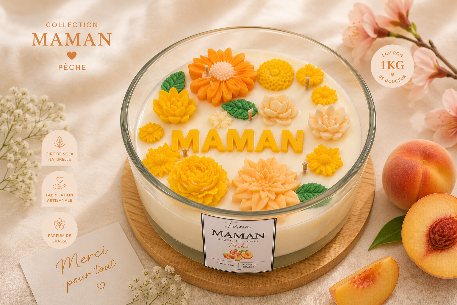 Bougie Maman Floral